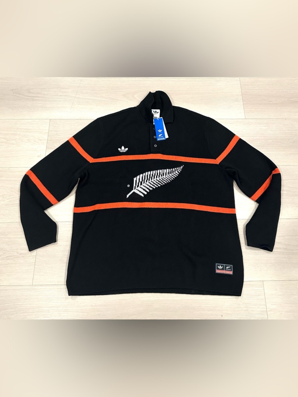 Adidas KG4640 All Blacks Knit Polo Pullover Black Sweater Men 2XL New MSRP $140